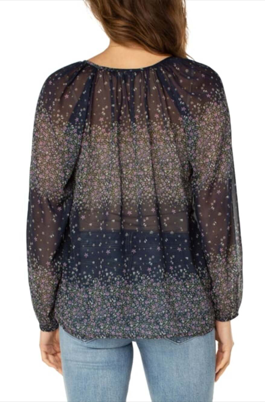 Liverpool Los Angeles Midnight Garden blouse medium cottagecore boho whimsical - Picture 2 of 11